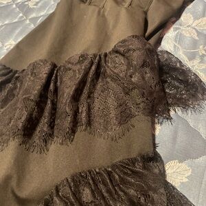 SHEIN Black Lace High Low Dress